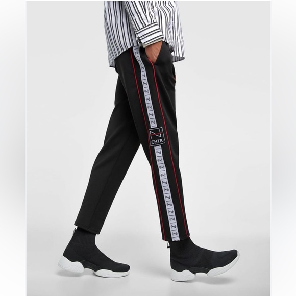 ZARA MAN~Black Tuxedo Striped Pants in size XL - Picture 14 of 15